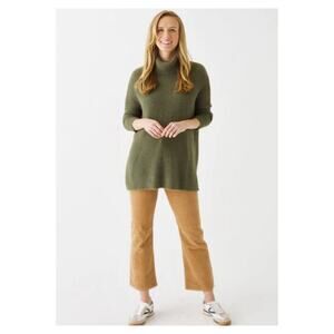 Mer-Sea Chalet Cowl Neck Ribbed Sweater OS Green